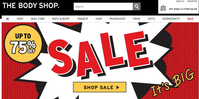 The Body Shop, up to 75% off